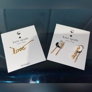 $128 Kate Spade ♠️ Say Yes Love Pendant and Earrings NWT